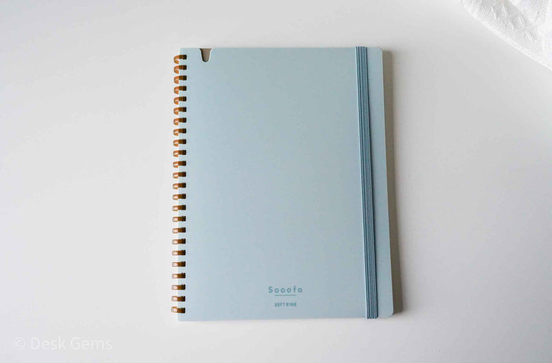 Kokuyo Sooofa Soft Ring Notebook - A5 - 4mm Grid - Blue