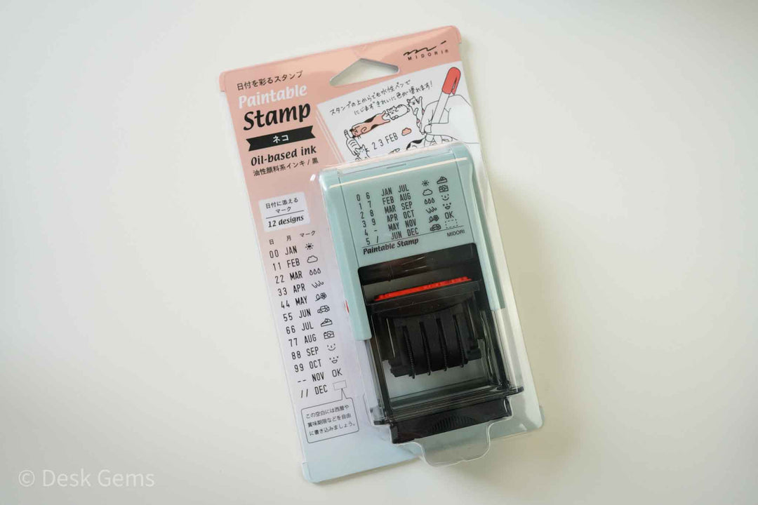 Midori Rotating Paintable Dater Stamp - Cats