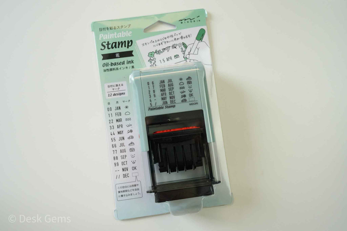 Midori Rotating Paintable Dater Stamp - Flower