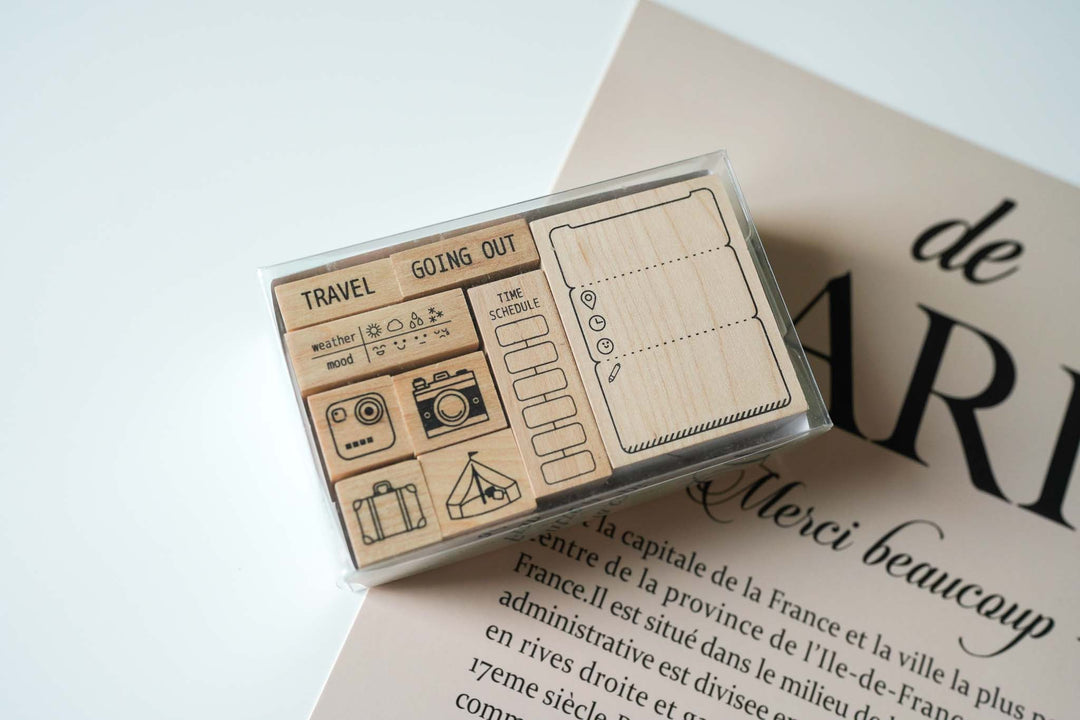 Kodomo x Siawasehanko Sunkodo Collaboration Stamp Sets - Travel