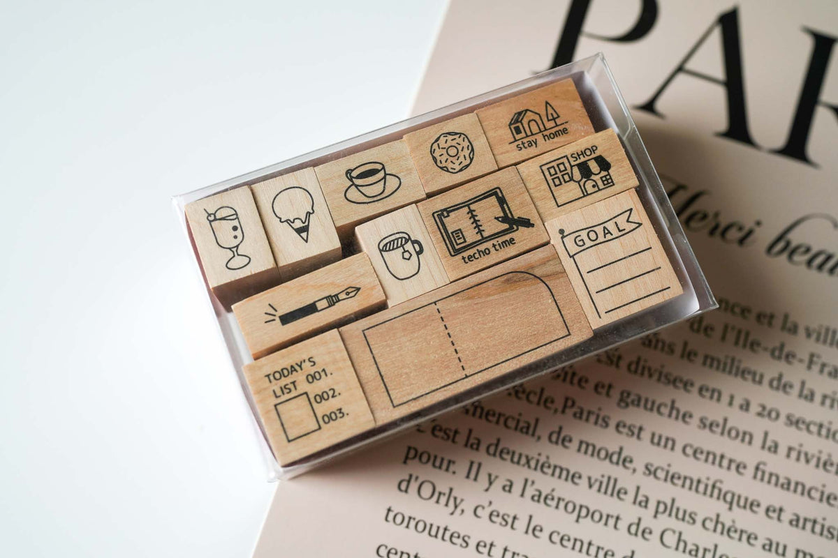 Kodomo x Siawasehanko Sunkodo Collaboration Stamp Sets - Journal Time