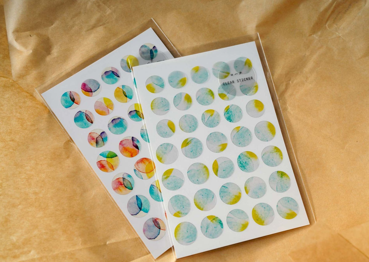 Yohaku Original Clear Stickers - Small and Medium Circles 