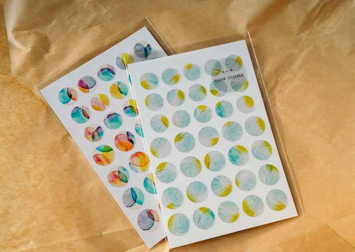 Yohaku Original Clear Stickers - Small and Medium Circles 