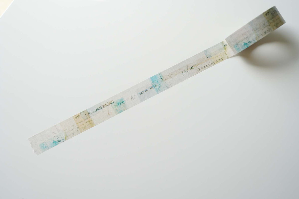 Yohaku Original Washi Tape - Blue, Green and Yellow - Secret Song