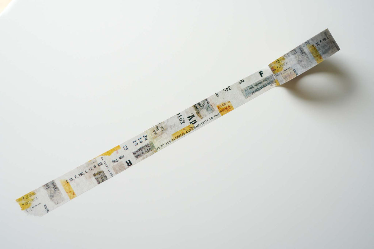 Yohaku Original Washi Tape - Blue, Green and Yellow - Collage