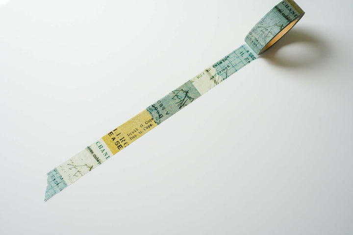 Yohaku Original Washi Tape - Blue, Green and Yellow - Select