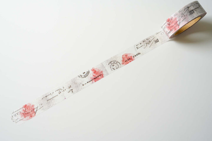 Yohaku Original Washi Tape - Red and Pink - Postcard
