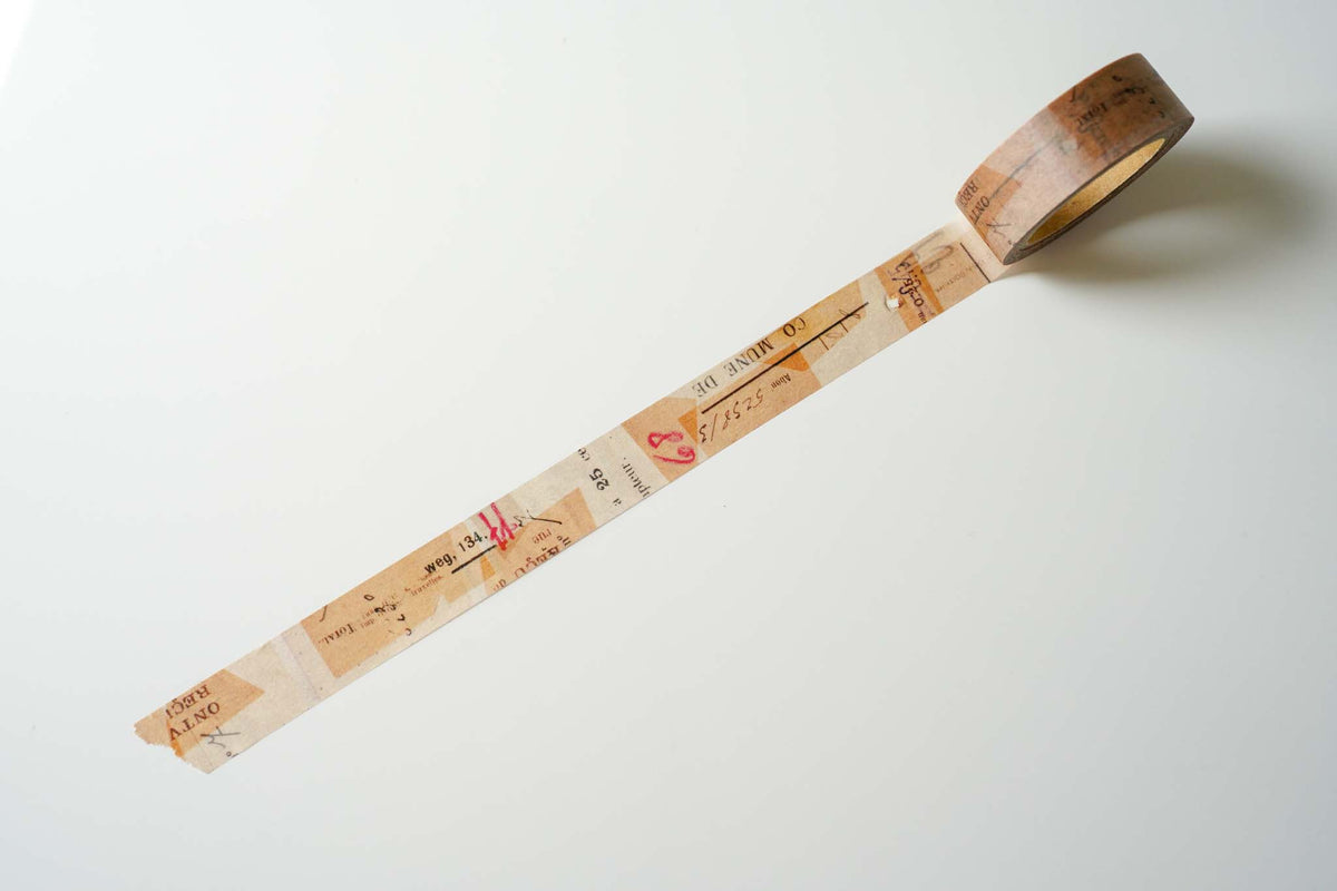 Yohaku Original Washi Tape - Beige and Brown - Vintage