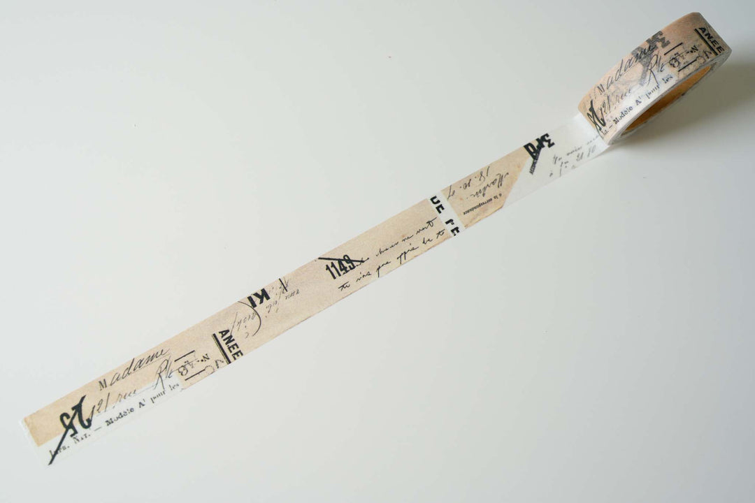 Yohaku Original Washi Tape - Beige and Brown - Journal