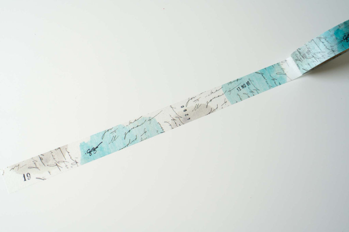 Yohaku Original Washi Tape - Blue, Green and Yellow - Snowy Morning