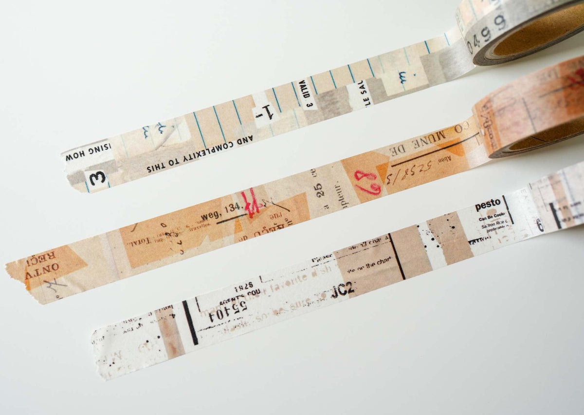 Yohaku Original Washi Tape - Beige and Brown 