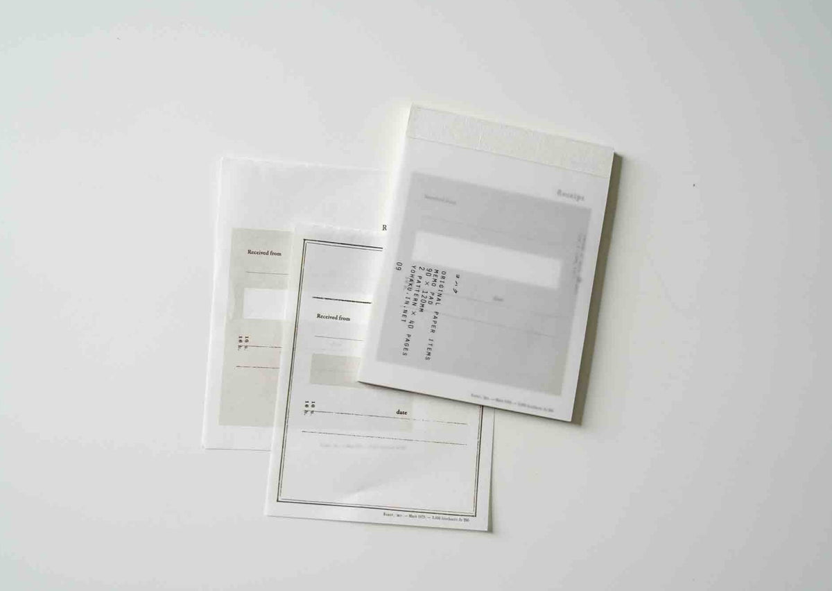 Yohaku Original Memo Pad - Receipt 