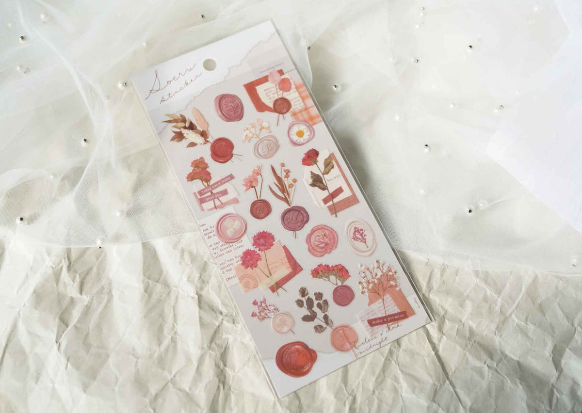 Mind Wave Wax Seal Stickers - Red