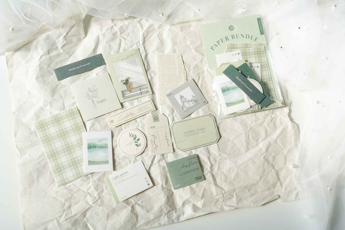Mind Wave Paper Bundle Sticker Sheets - Green