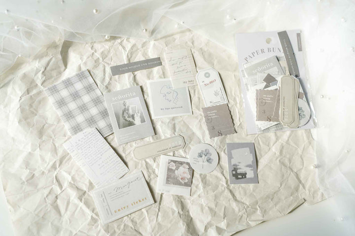 Mind Wave Paper Bundle Sticker Sheets - Gray