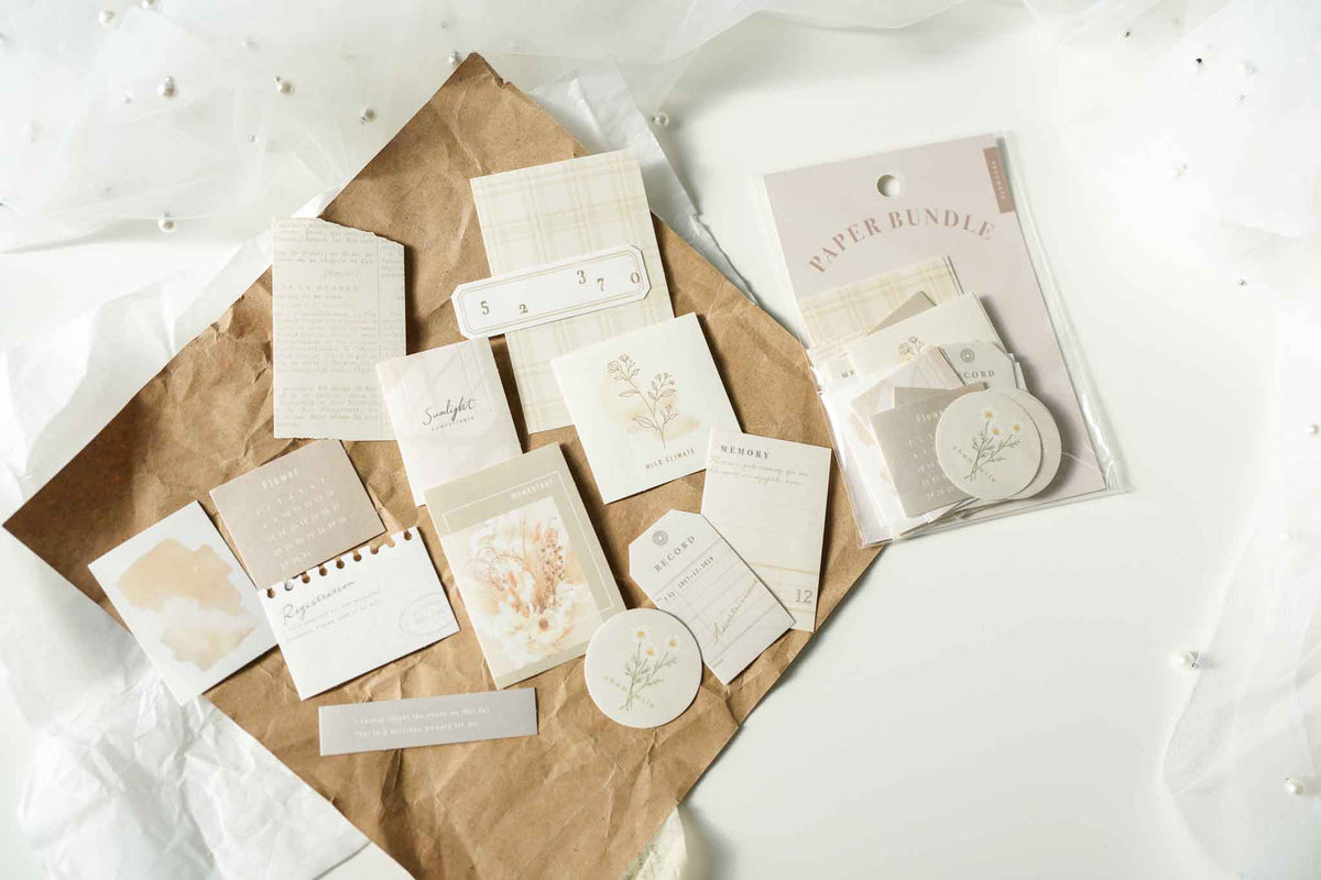 Mind Wave Paper Bundle Sticker Sheets - Ivory