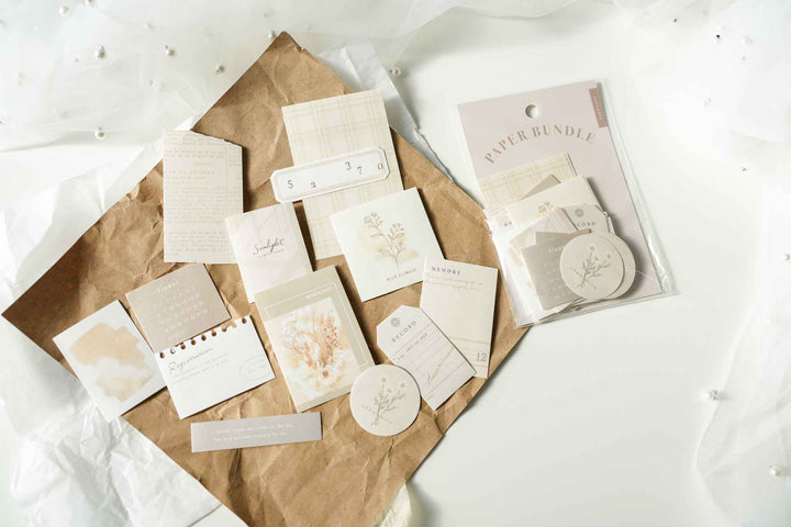 Mind Wave Paper Bundle Sticker Sheets - Ivory