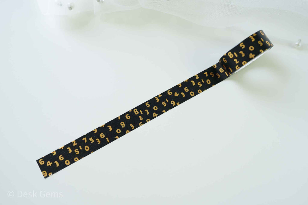 MT Washi Tape Sou-sou Special Collaboration - Numbers - Gold and Black