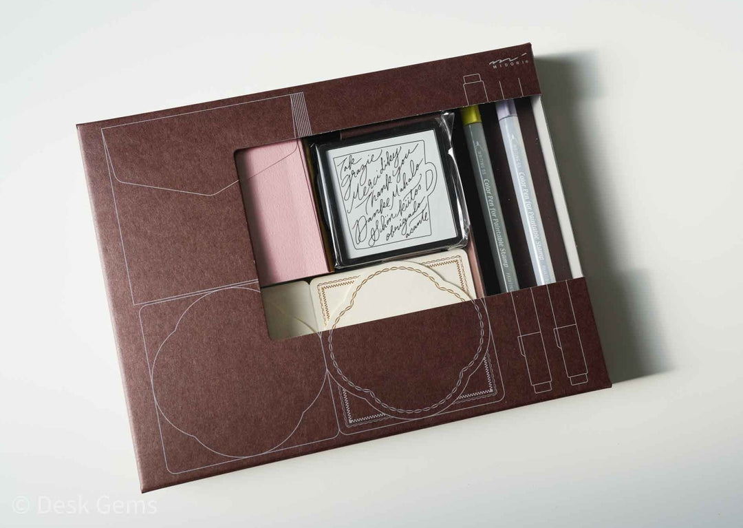 (Limited Edition) Midori 70th Anniversary Paintable Stamp Gift Message Kit - World Thank you