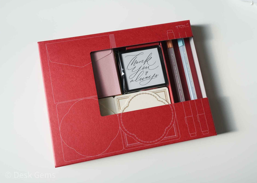 (Limited Edition) Midori 70th Anniversary Paintable Stamp Gift Message Kit - Thank you Always