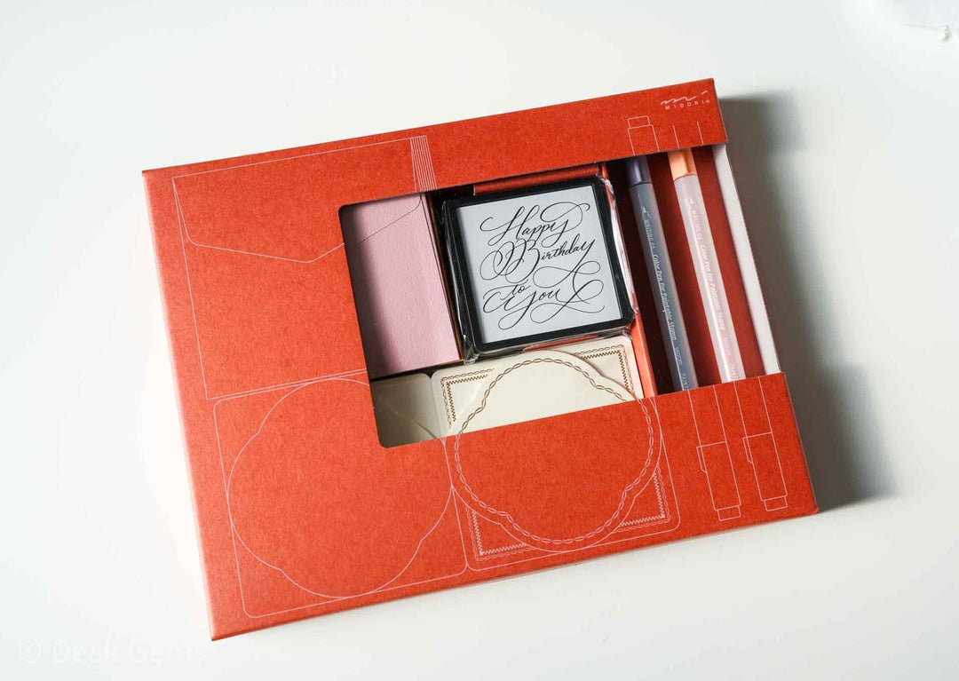 (Limited Edition) Midori 70th Anniversary Paintable Stamp Gift Message Kit - Happy Birthday to you