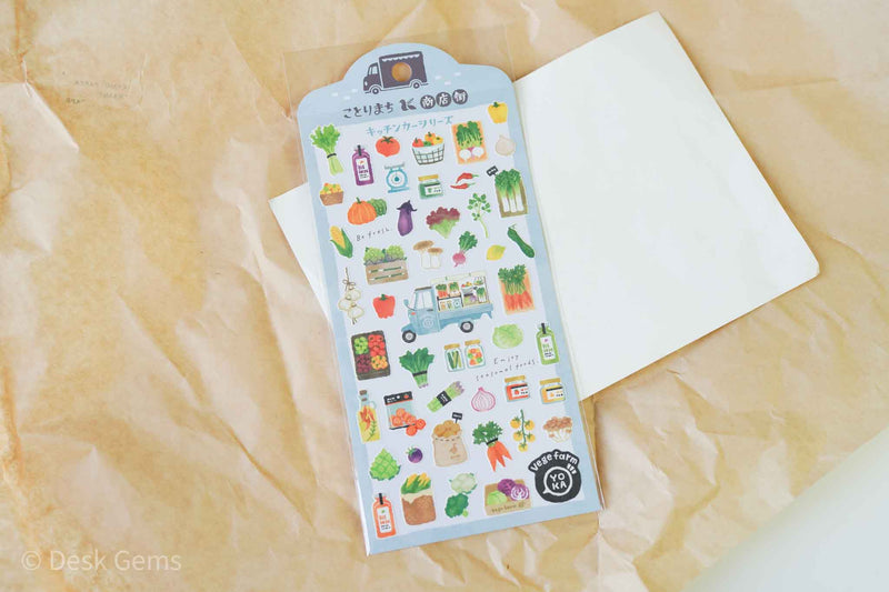 Mind Wave Kotorimachi Stickers - Food Truck Series - Fresh Vegetable 