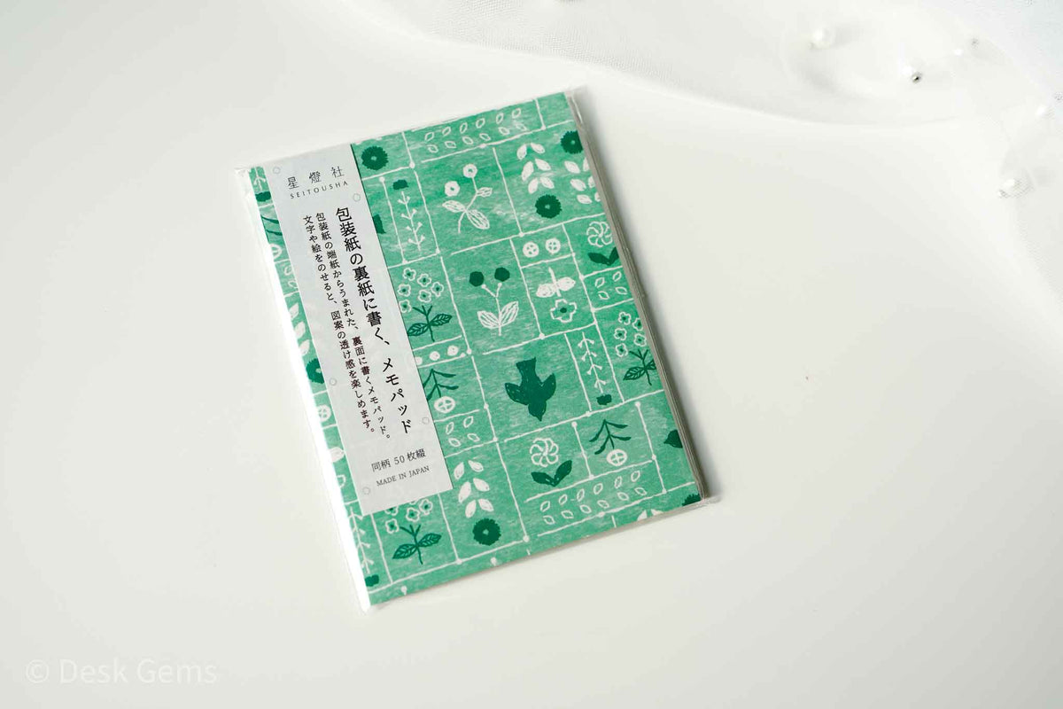 Seitousha Wrapping Paper Memo Pad - Line Art Embroidery