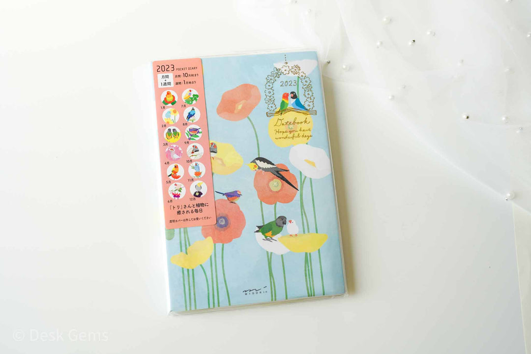 Midori 2023 B6 Pocket Diary - Bird (English) 