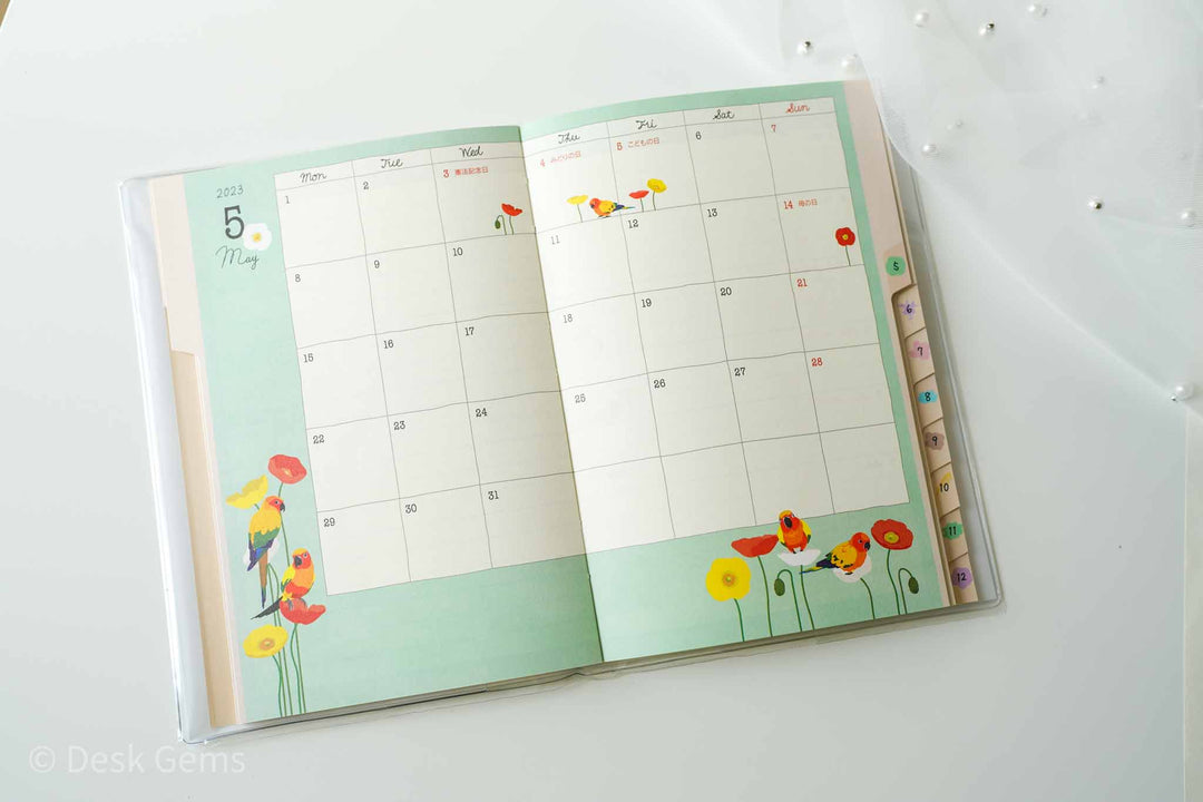 Midori 2023 B6 Pocket Diary - Bird (English)