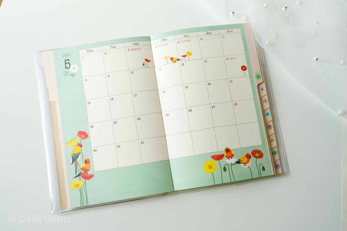 Midori 2023 B6 Pocket Diary - Bird (English)
