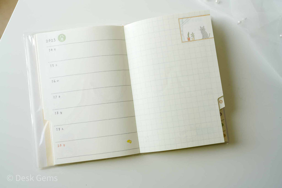 Midori 2023 B6 Pocket Diary - Cat (Japanese) 