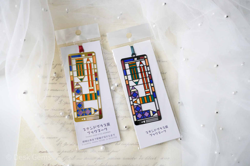 Stained Glass Style Bookmark - Pencils 