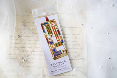 Stained Glass Style Bookmark - Pencils - Gold Color