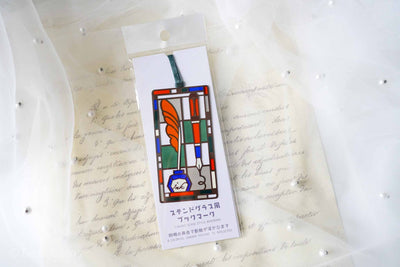 Stained Glass Style Bookmark - Fountain Pen - Black