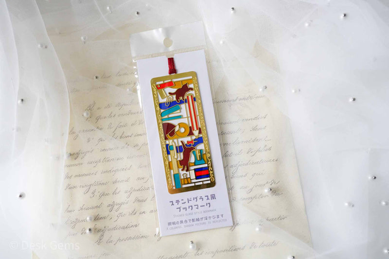 Stained Glass Style Bookmark - Cats and Stationeries 