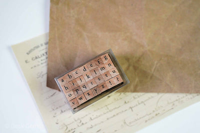 Kodomo No Kao Petit Moji Stamp Set - Alphabet (Small) - Lowercase