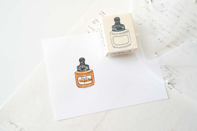 Beverly "Ink's Companion" Rubber Stamp - Ink Bottle and Dropper