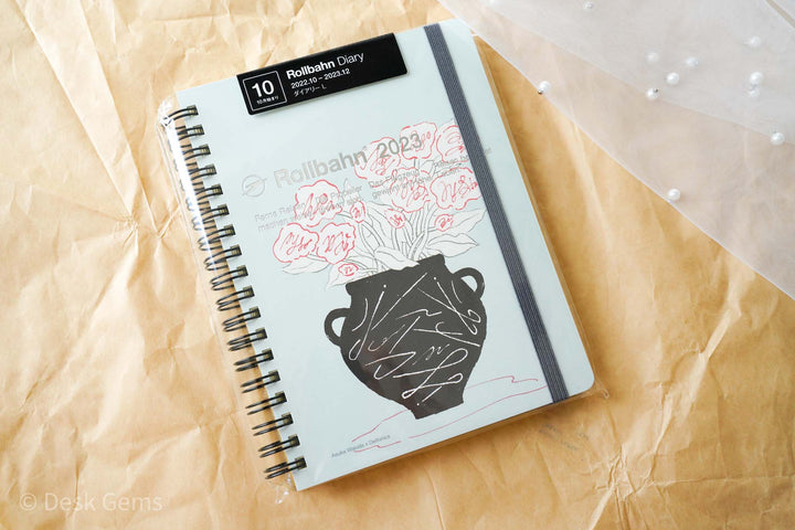 Rollbahn 2023 Planner - Flowers  - Silver Blue
