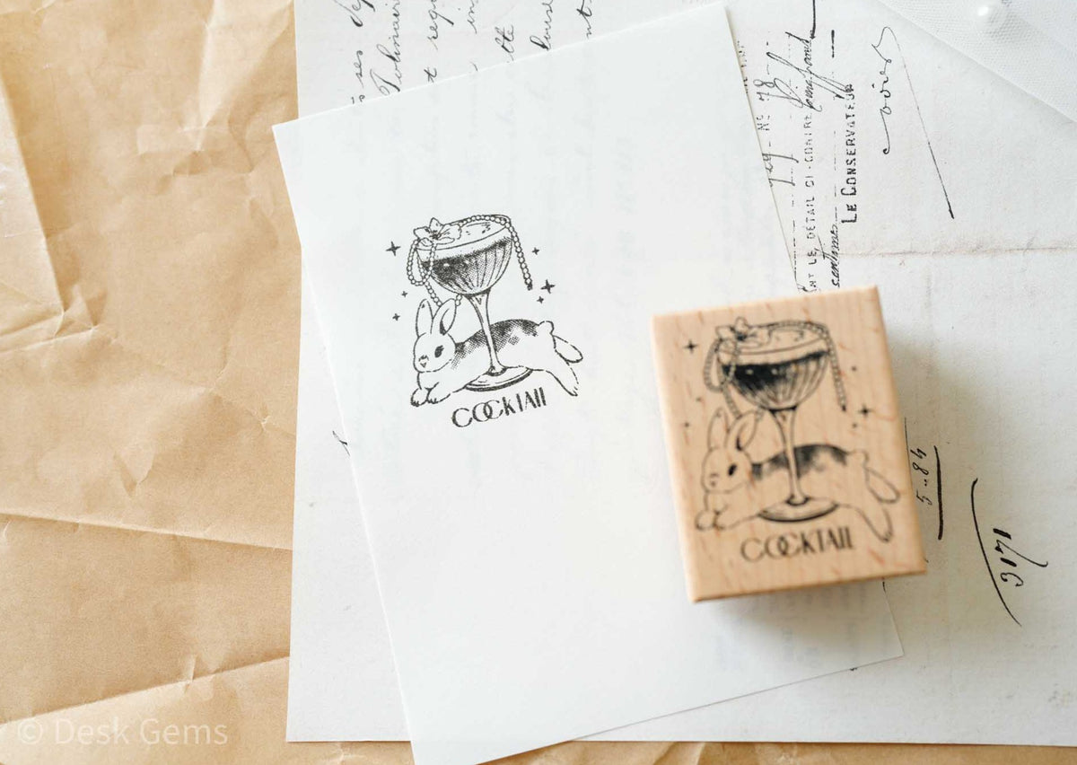 Kumayankee Bunny Rubber Stamps - CockTail
