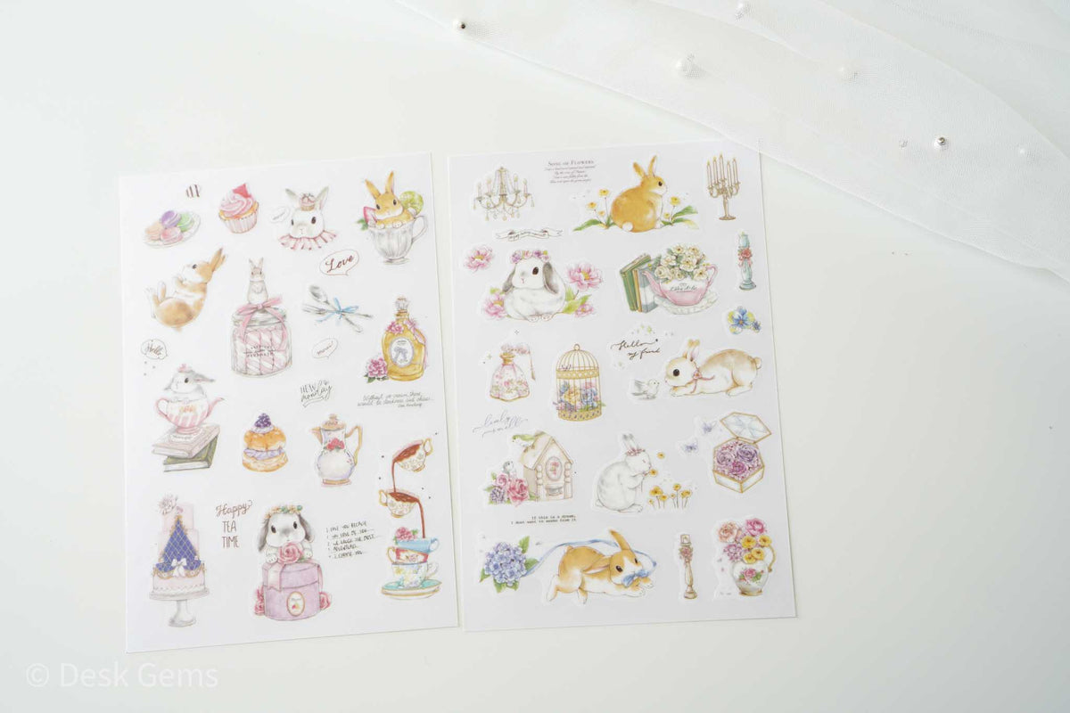 Kumayankee Bunny Transfer Stickers Rococo Bunny