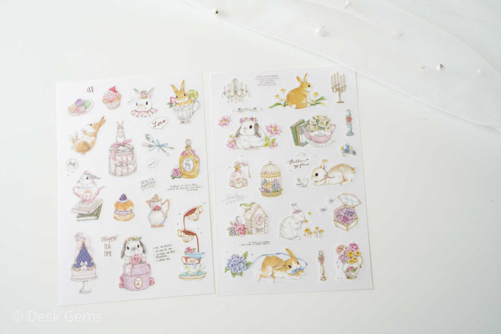 Kumayankee Bunny Transfer Stickers Rococo Bunny