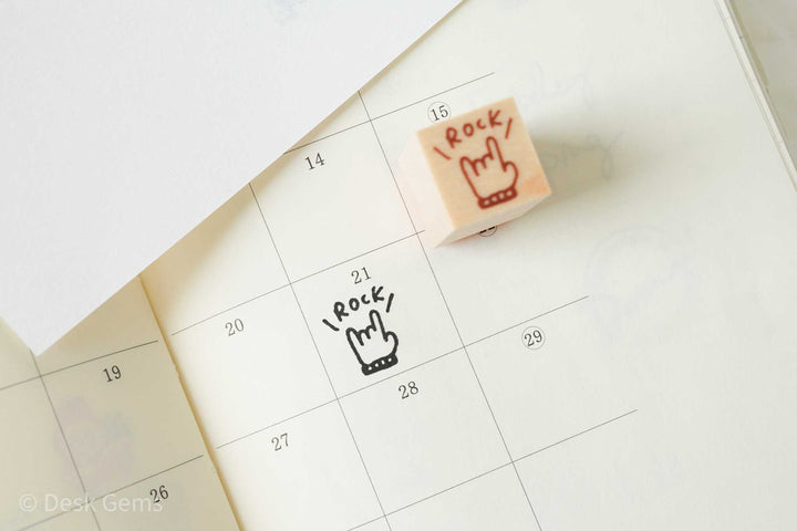 Littlelu Mini Stamps - 1.5 x 1.5 cm - Rock