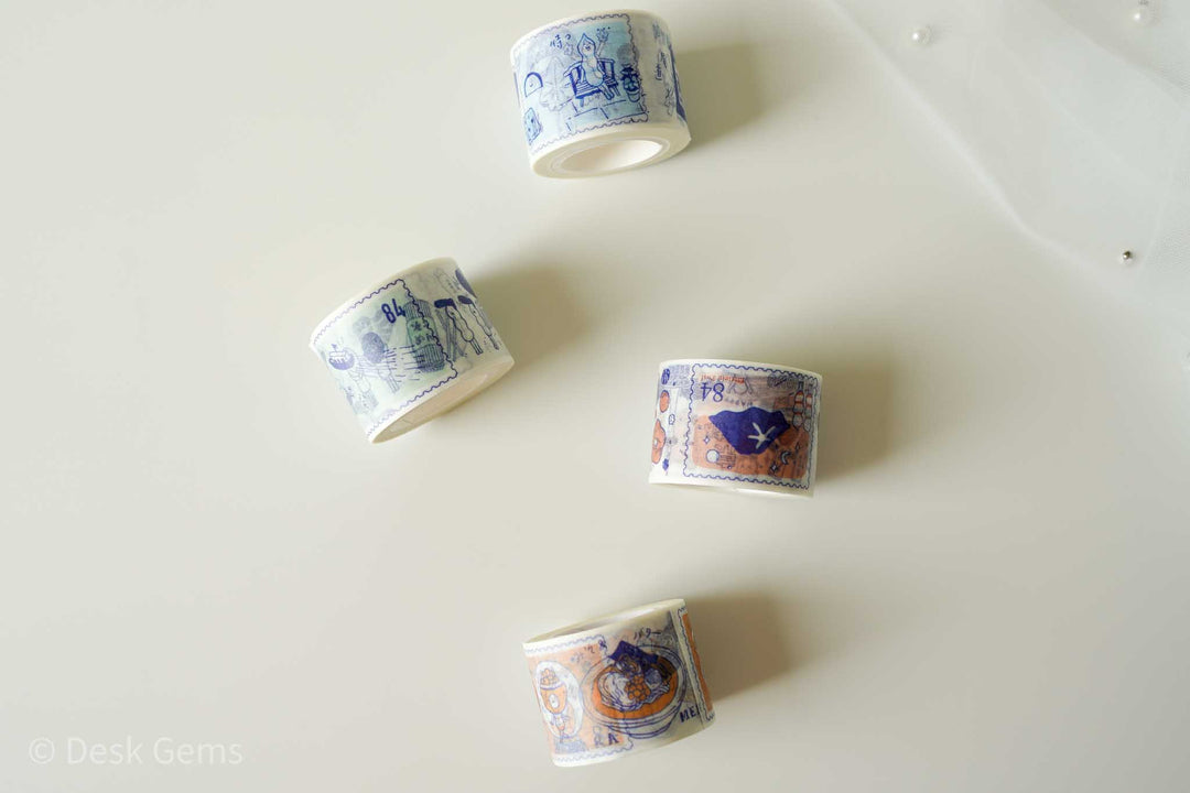 Littlelu Original Washi Tape - Traveling with Blue Ink