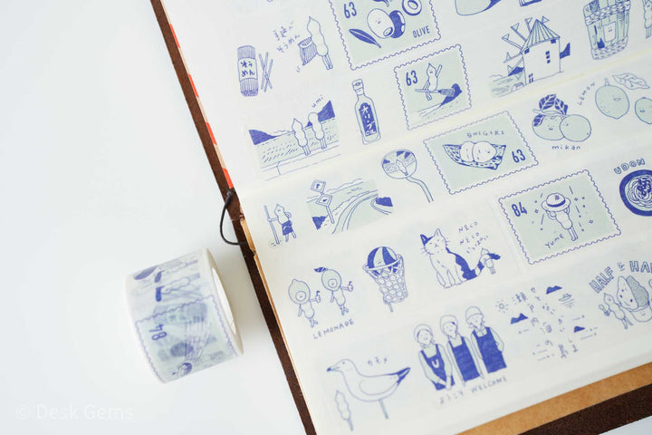 Littlelu Original Washi Tape - Travel with Blue Ink - Seinaikai