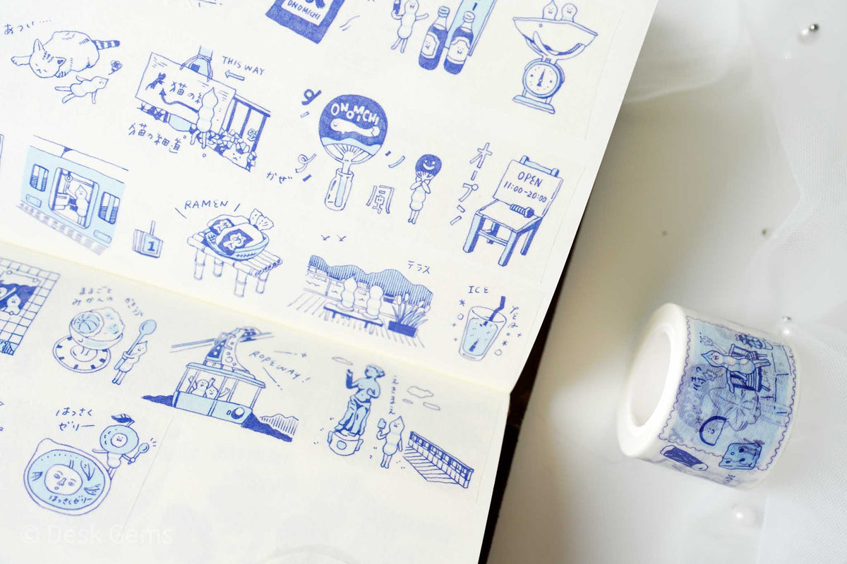 Littlelu Original Washi Tape - Travel with Blue Ink - Onomichi