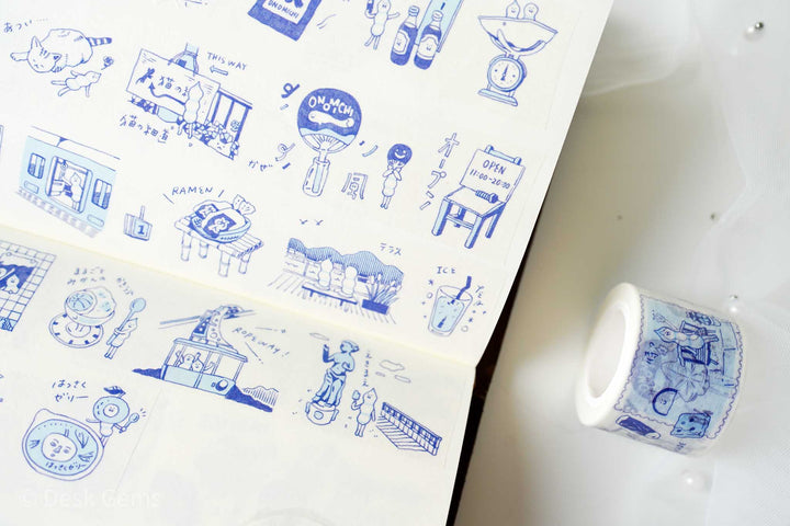 Littlelu Original Washi Tape - Travel with Blue Ink - Onomichi