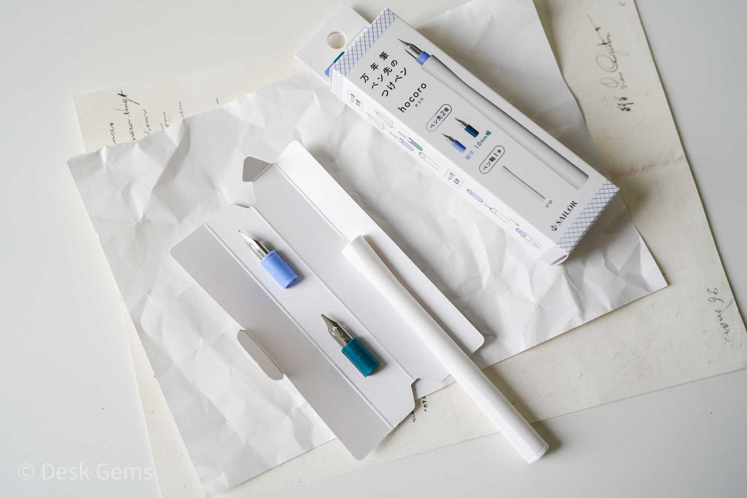 Sailor Hocoro Dip Pen - White Pen Body + 2 Nibs