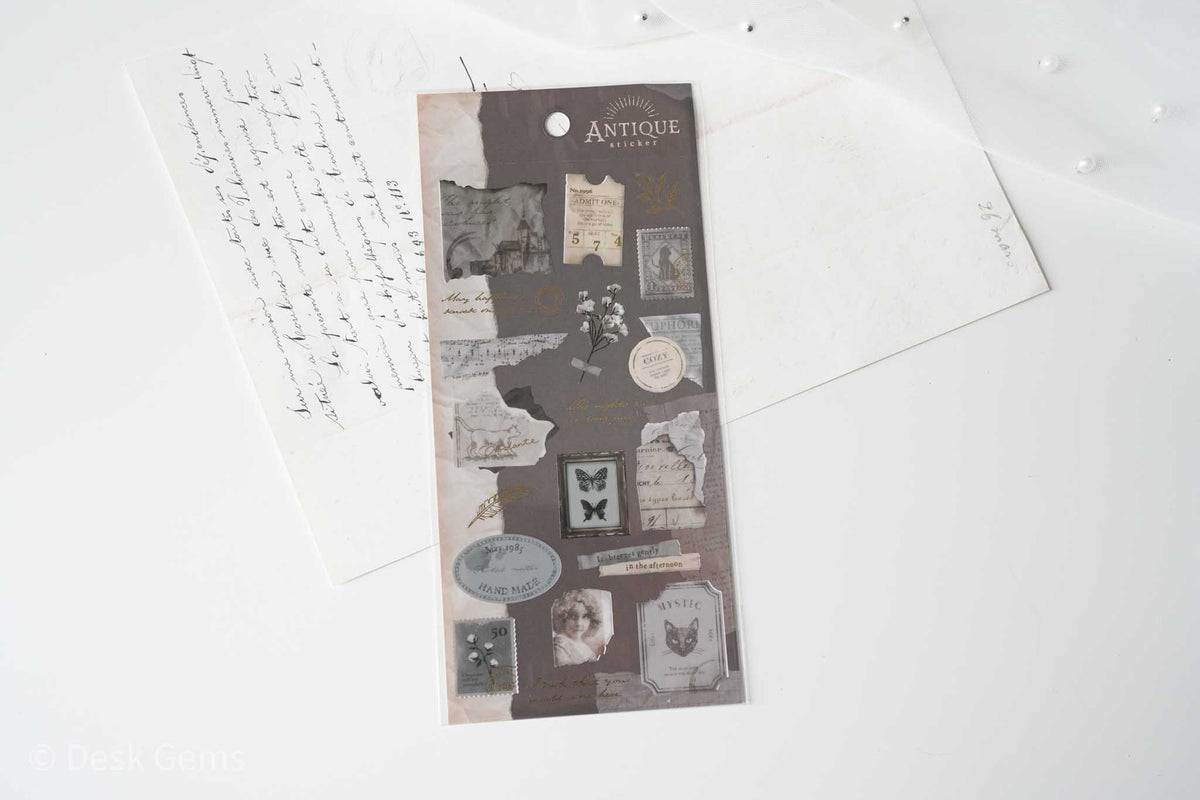 Mind Wave Antique Stickers  - Charcoal gray