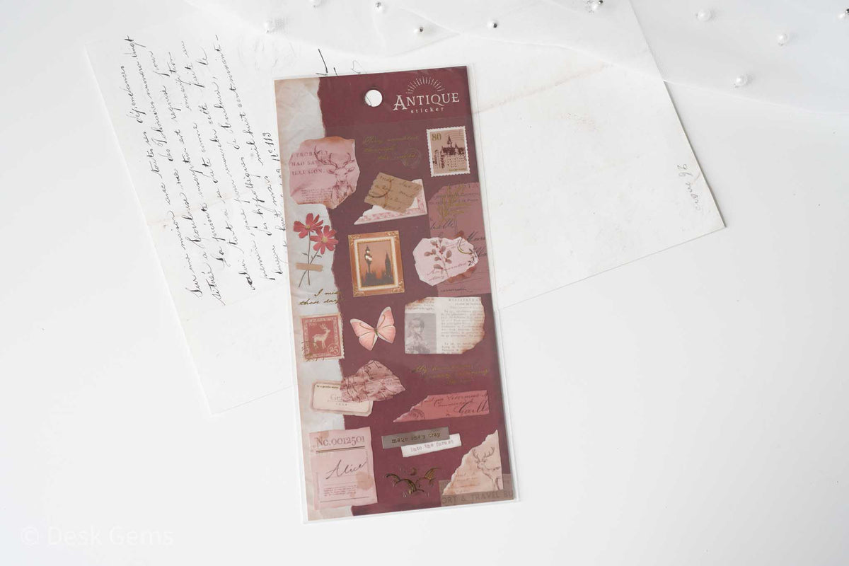 Mind Wave Antique Stickers - Burgundy