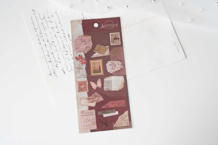 Mind Wave Antique Stickers - Burgundy